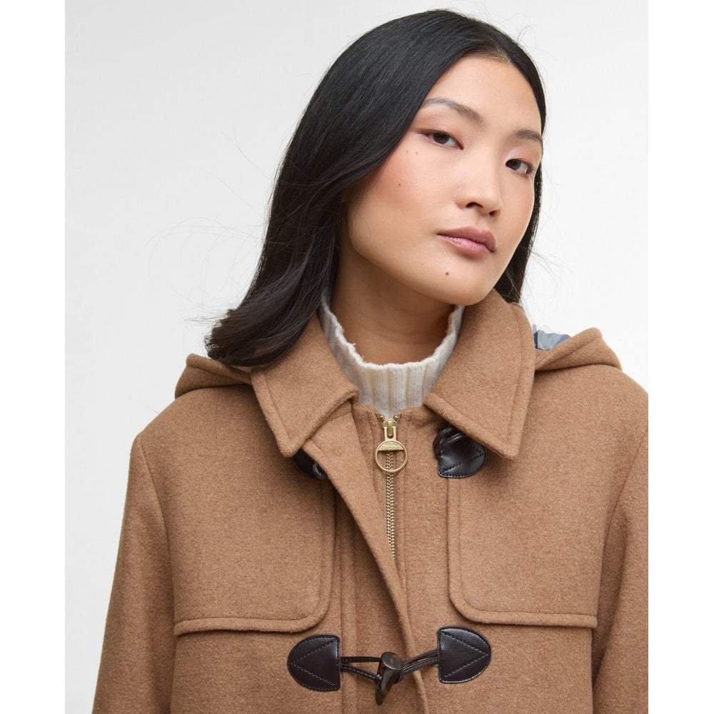 Melody Wool Duffle Coat - Camel/Hessian Tartan