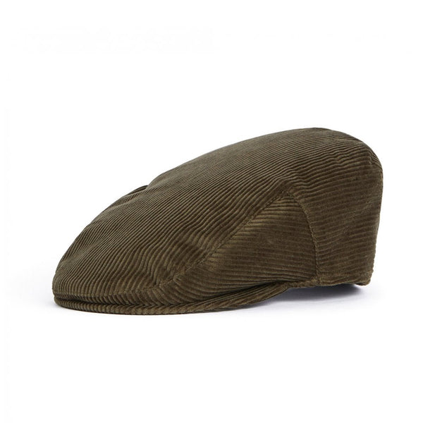 Westdale Cord Flat Cap - Olive
