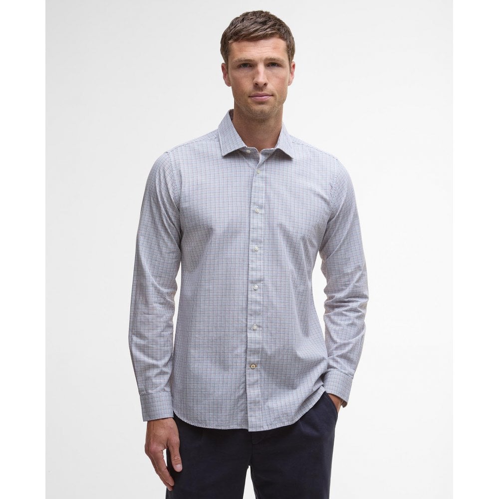 Carlton Tattersall Tailored Long-Sleeved Shirt - Navy