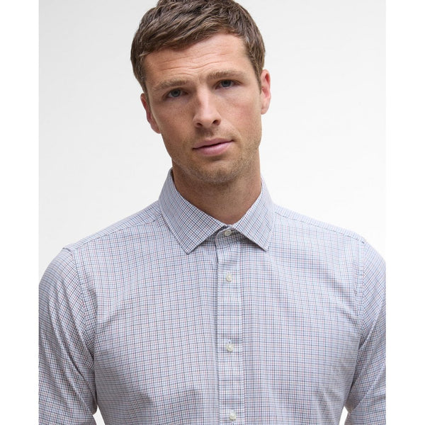 Carlton Tattersall Tailored Long-Sleeved Shirt - Navy