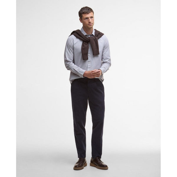 Carlton Tattersall Tailored Long-Sleeved Shirt - Navy