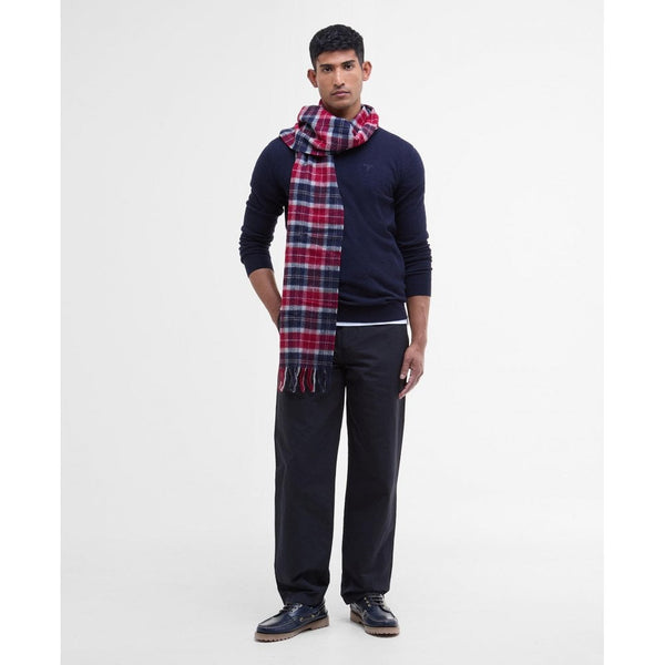 Lambswool Scarf in Cranbery Tartan