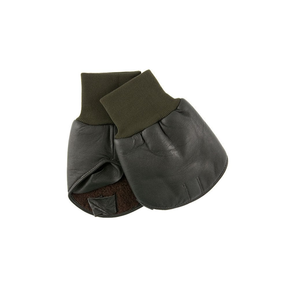 Boss -Men's Lined Leather Shooting Mitts - Olive