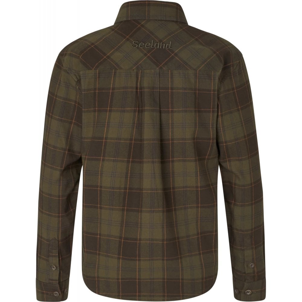 Glen Junior Flannel Shirt - Pine Green/Dark Navy Check