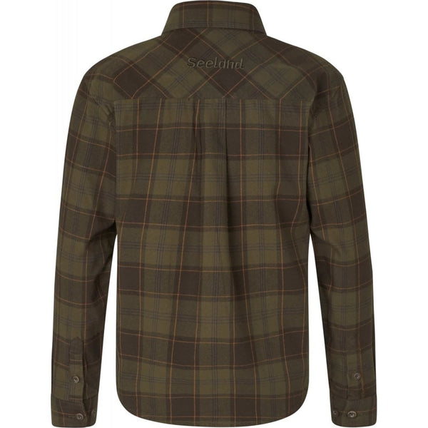 Glen Junior Flannel Shirt - Pine Green/Dark Navy Check
