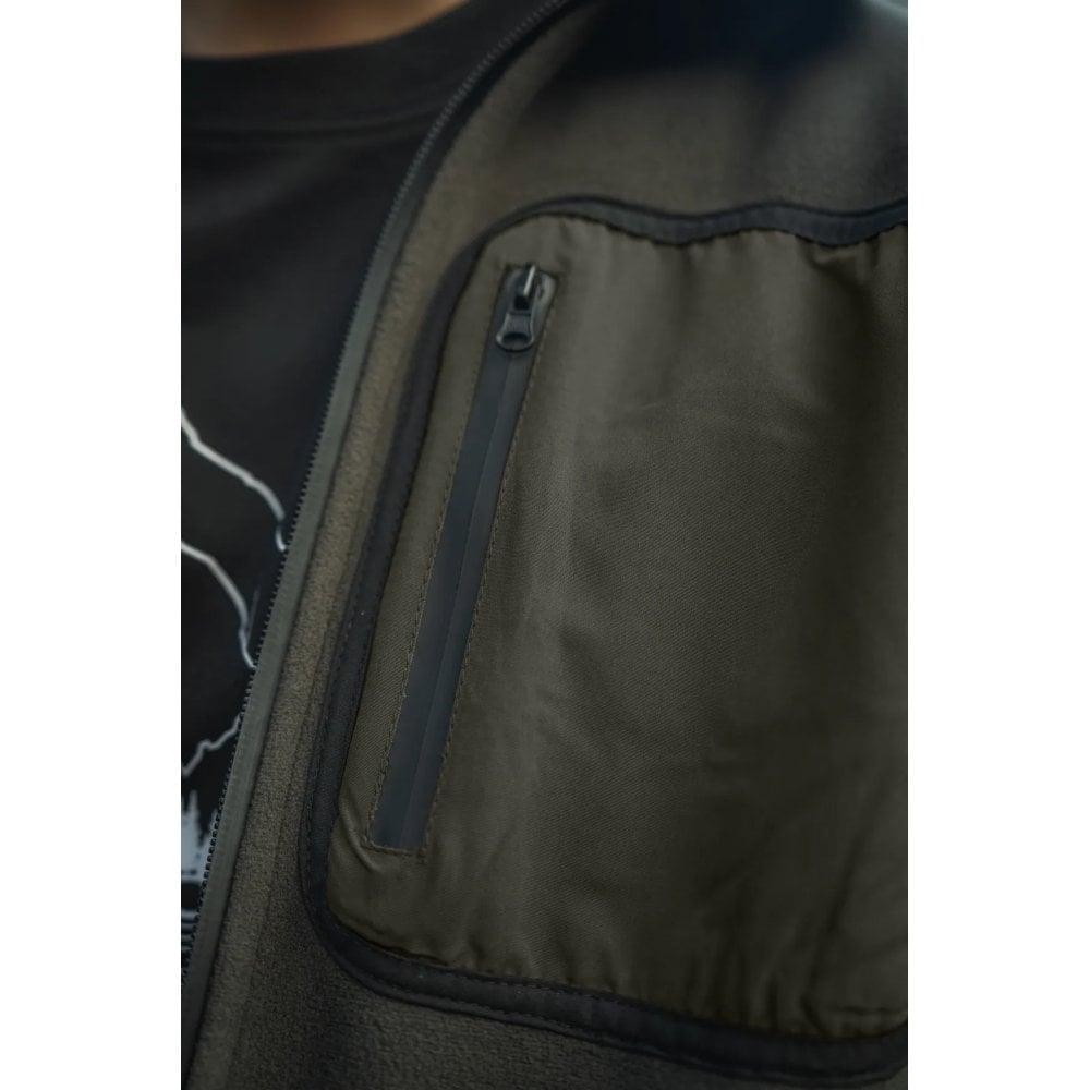 Rogue Solid Reversible Fleece - Grizzly Brown/Demitasse brown