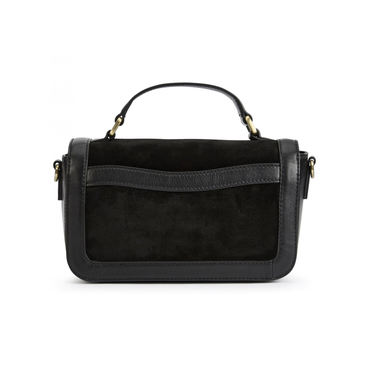 Eadestown Structured handbag in suede and leather - Black