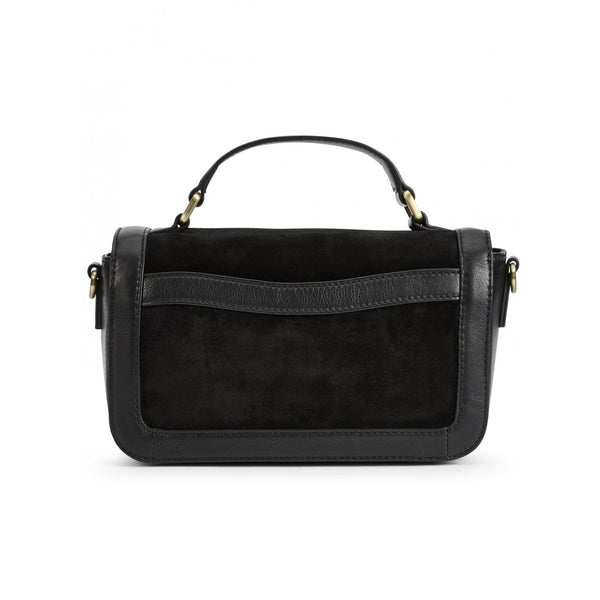 Eadestown Structured handbag in suede and leather - Black
