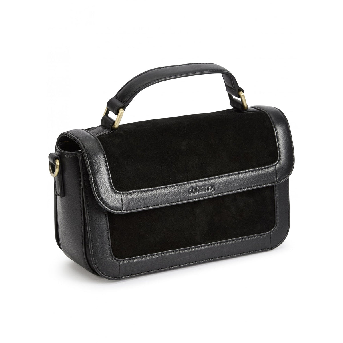 Eadestown Structured handbag in suede and leather - Black