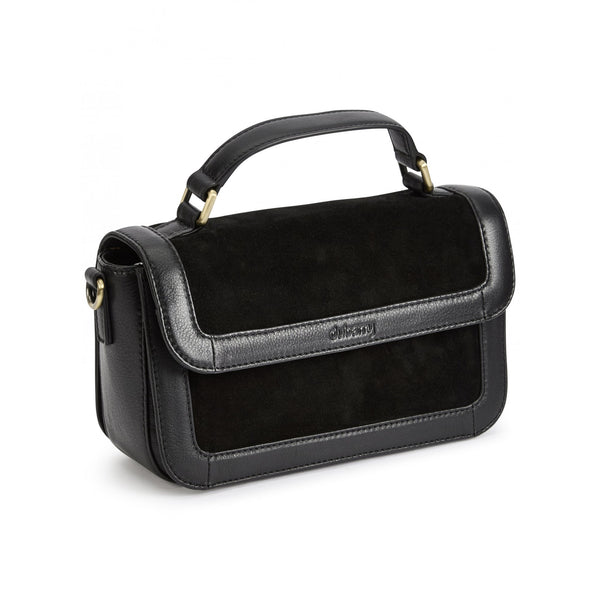 Eadestown Structured handbag in suede and leather - Black