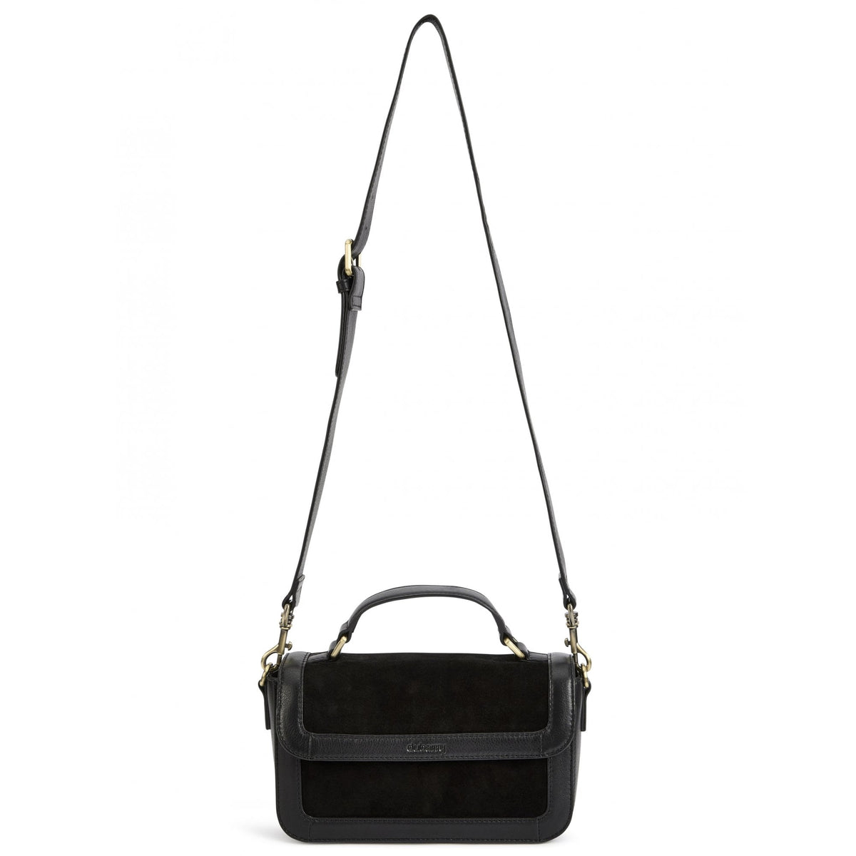 Eadestown Structured handbag in suede and leather - Black