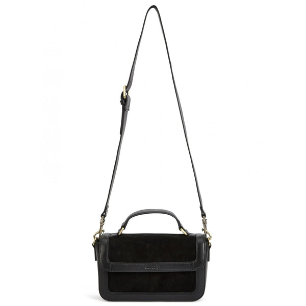 Eadestown Structured handbag in suede and leather - Black