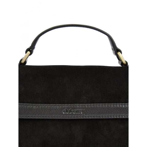 Eadestown Structured handbag in suede and leather - Black
