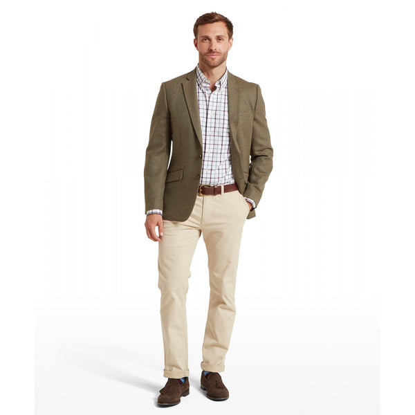 St Andrews Tweed Sports Jacket - Loden Green Herringbone Tweed