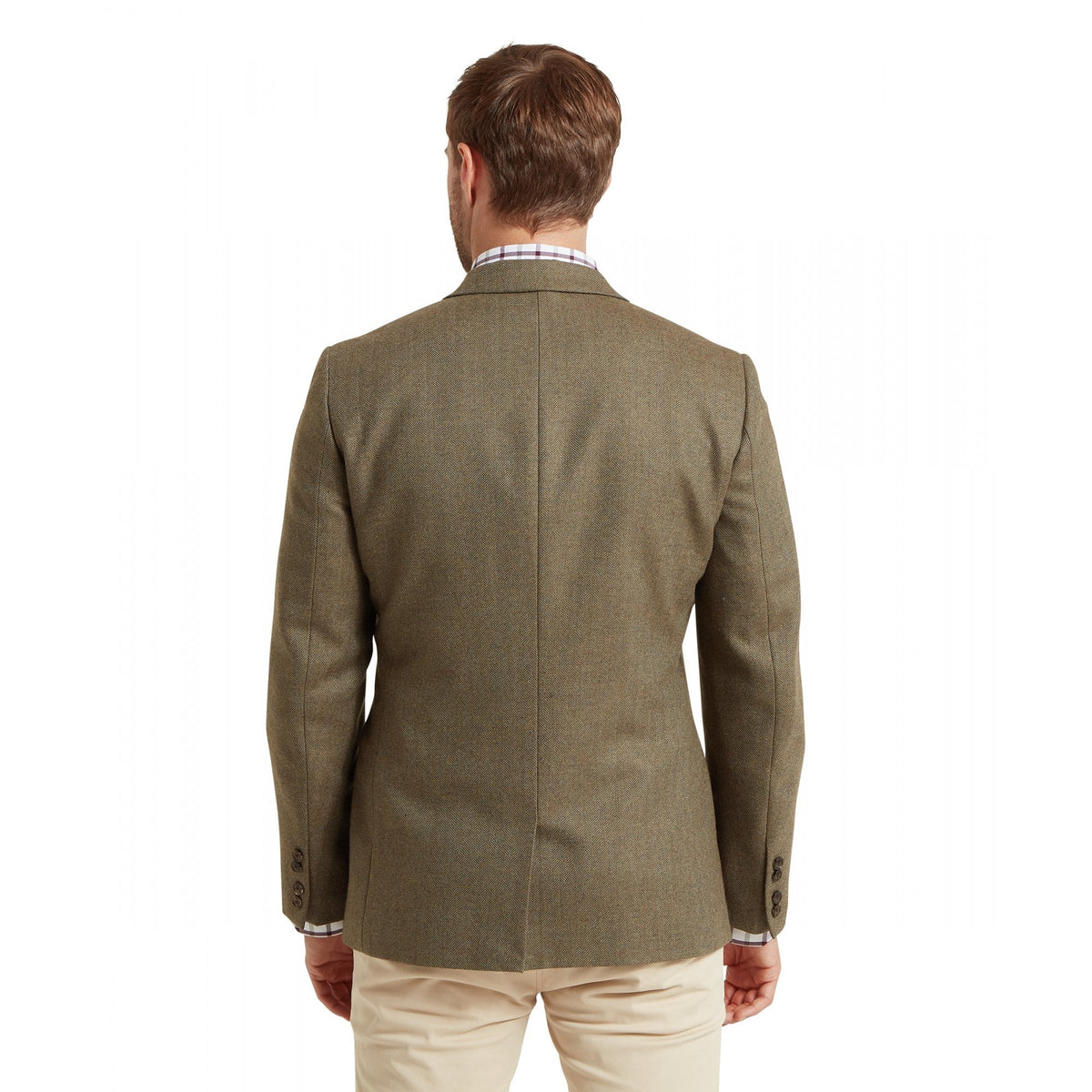 St Andrews Tweed Sports Jacket - Loden Green Herringbone Tweed