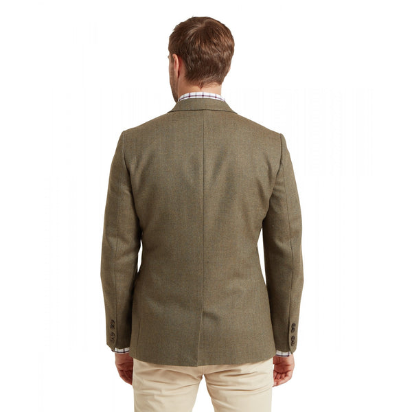 St Andrews Tweed Sports Jacket - Loden Green Herringbone Tweed