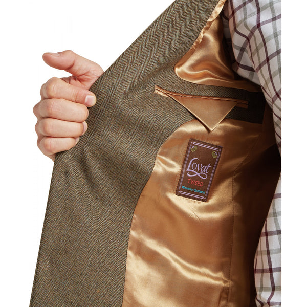 St Andrews Tweed Sports Jacket - Loden Green Herringbone Tweed