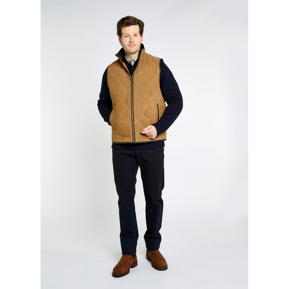 Bellamont Men's Goat Suede Gilet - Tan