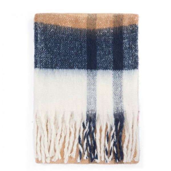 Isla Tartan Boucle Scarf - Hessian Tartan