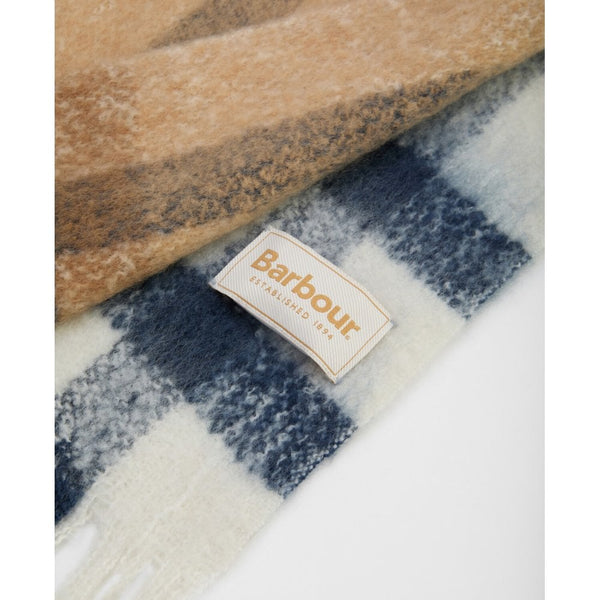 Isla Tartan Boucle Scarf - Hessian Tartan