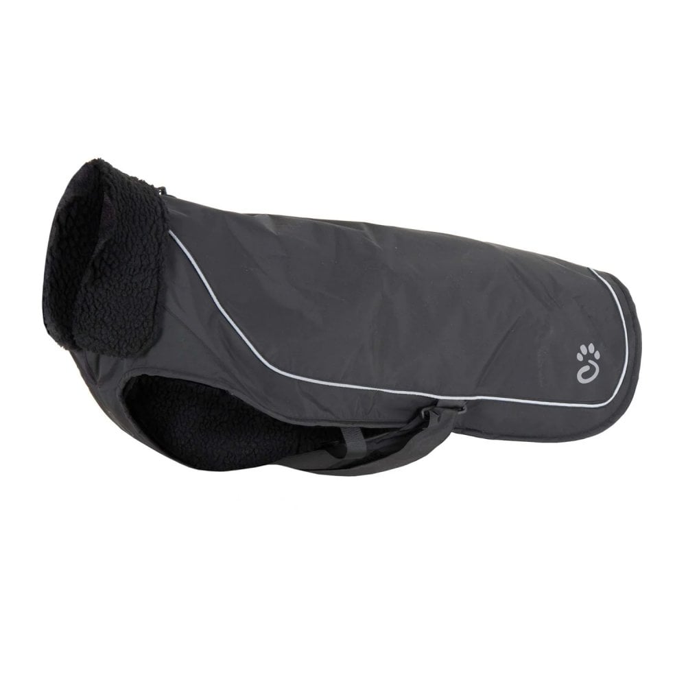 Fleece Lined Dog Coat in Black