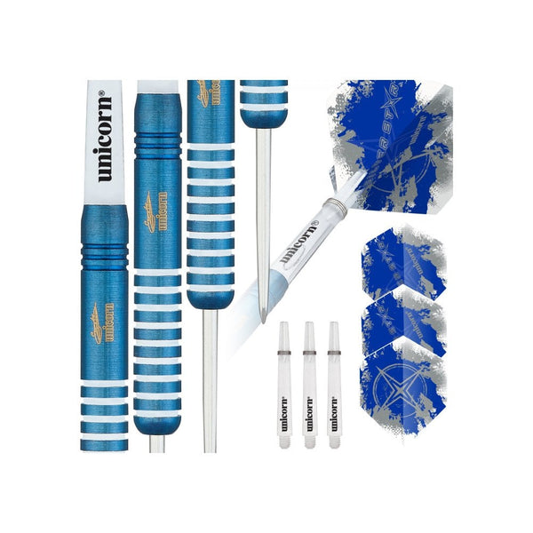 Blue Silver Star Gary Anderson Steel Tip Darts - 80% Tungsten