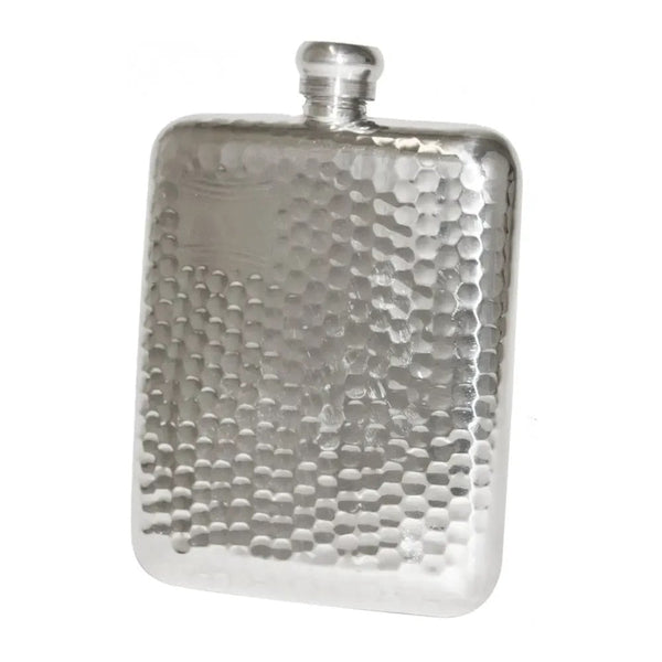 6oz Hammered Pewter Flask