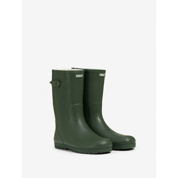 Kid's Woody-Pop Fur 2 Wellington Boots - Kaki