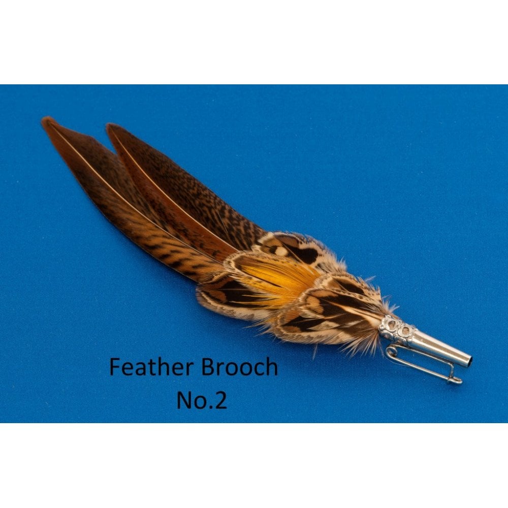Feather Brooch Pin/Hat Mount - Hen Pheasant
