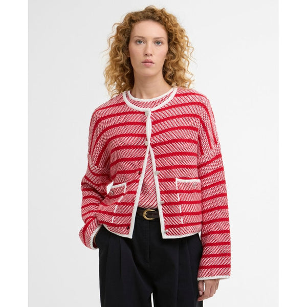 Polly Knitted Cardigan - Poppy Red Stripe