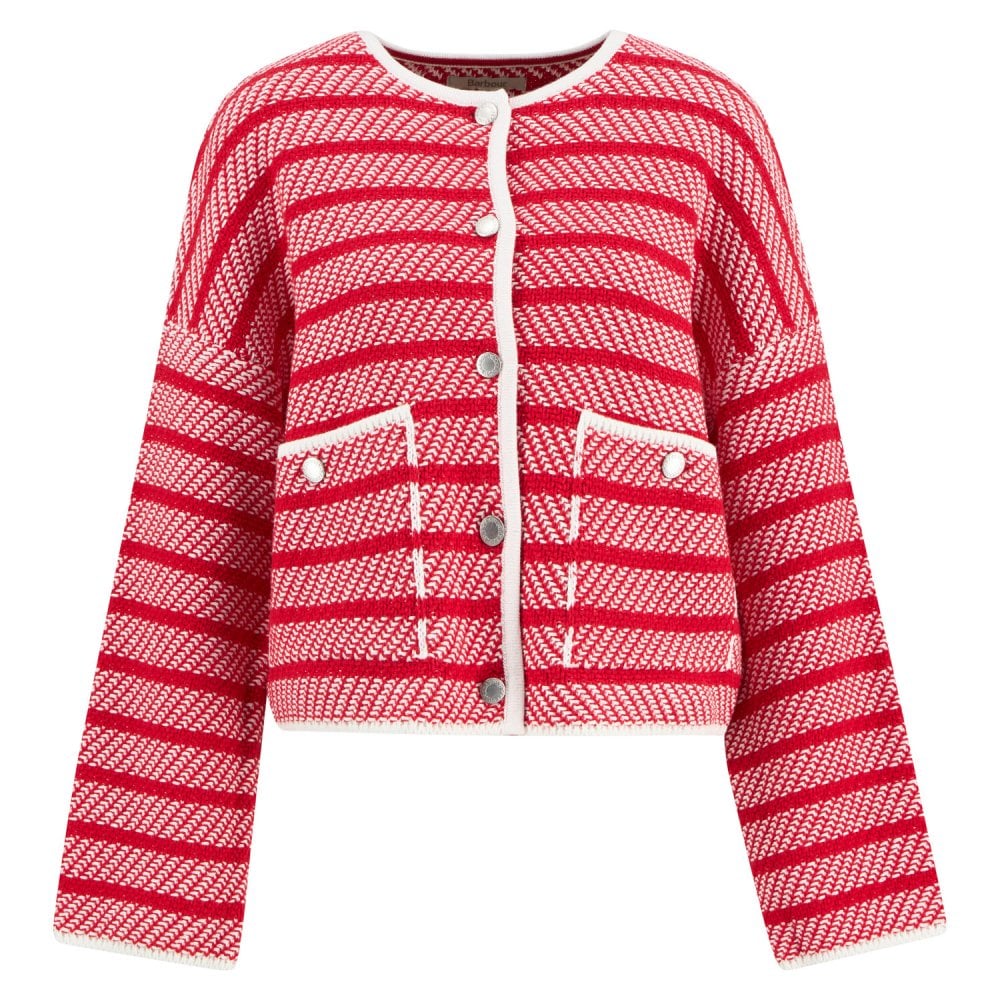 Polly Knitted Cardigan - Poppy Red Stripe