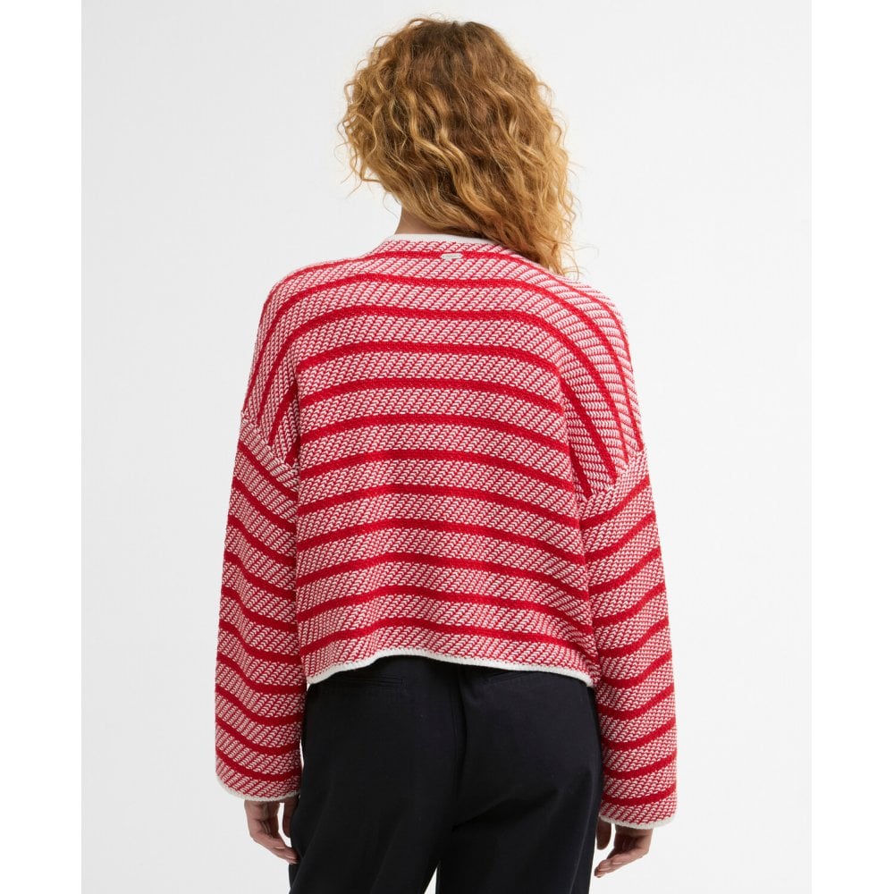 Polly Knitted Cardigan - Poppy Red Stripe