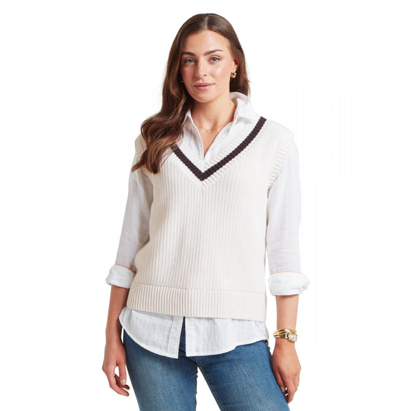 Hambledon Vest - Soft White/Navy