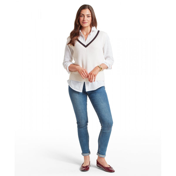 Hambledon Vest - Soft White/Navy