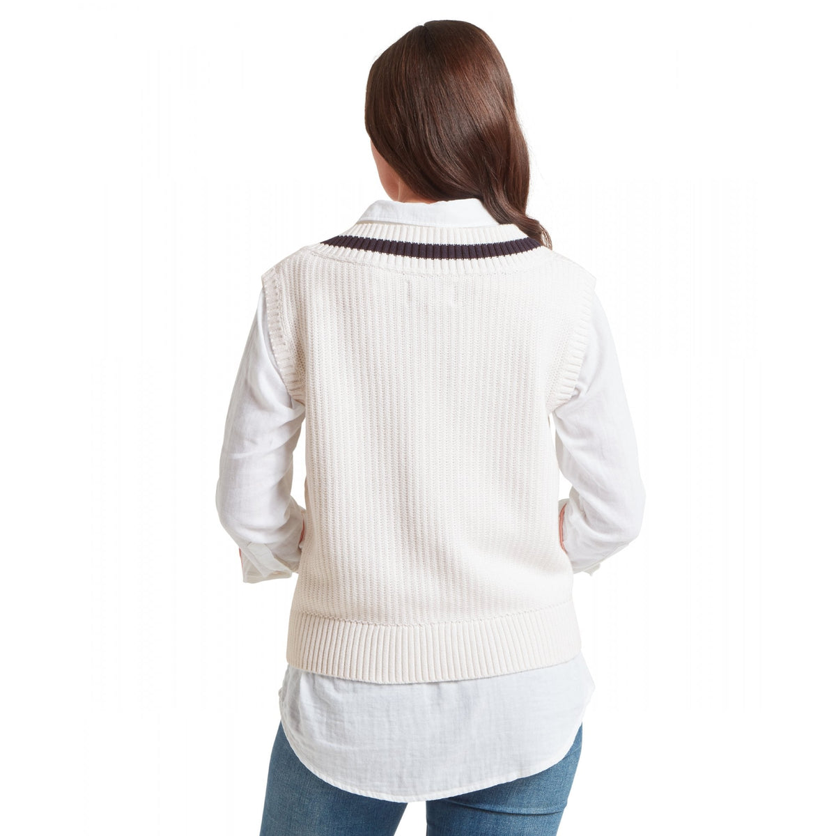 Hambledon Vest - Soft White/Navy