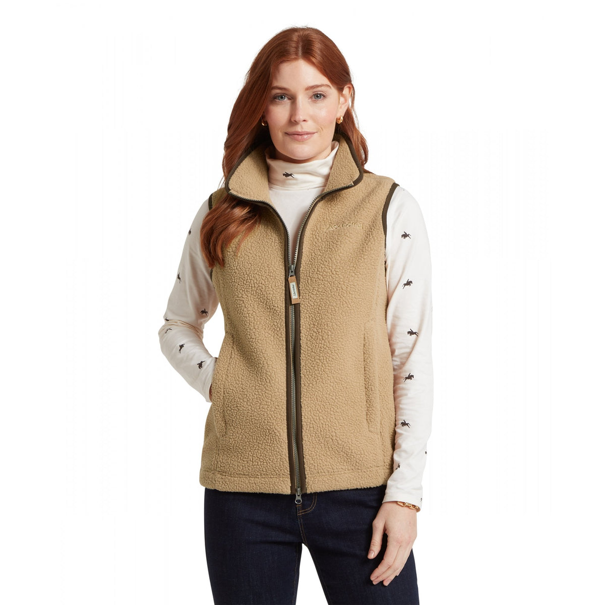 Lyndon Retro Fleece Gilet - Tan