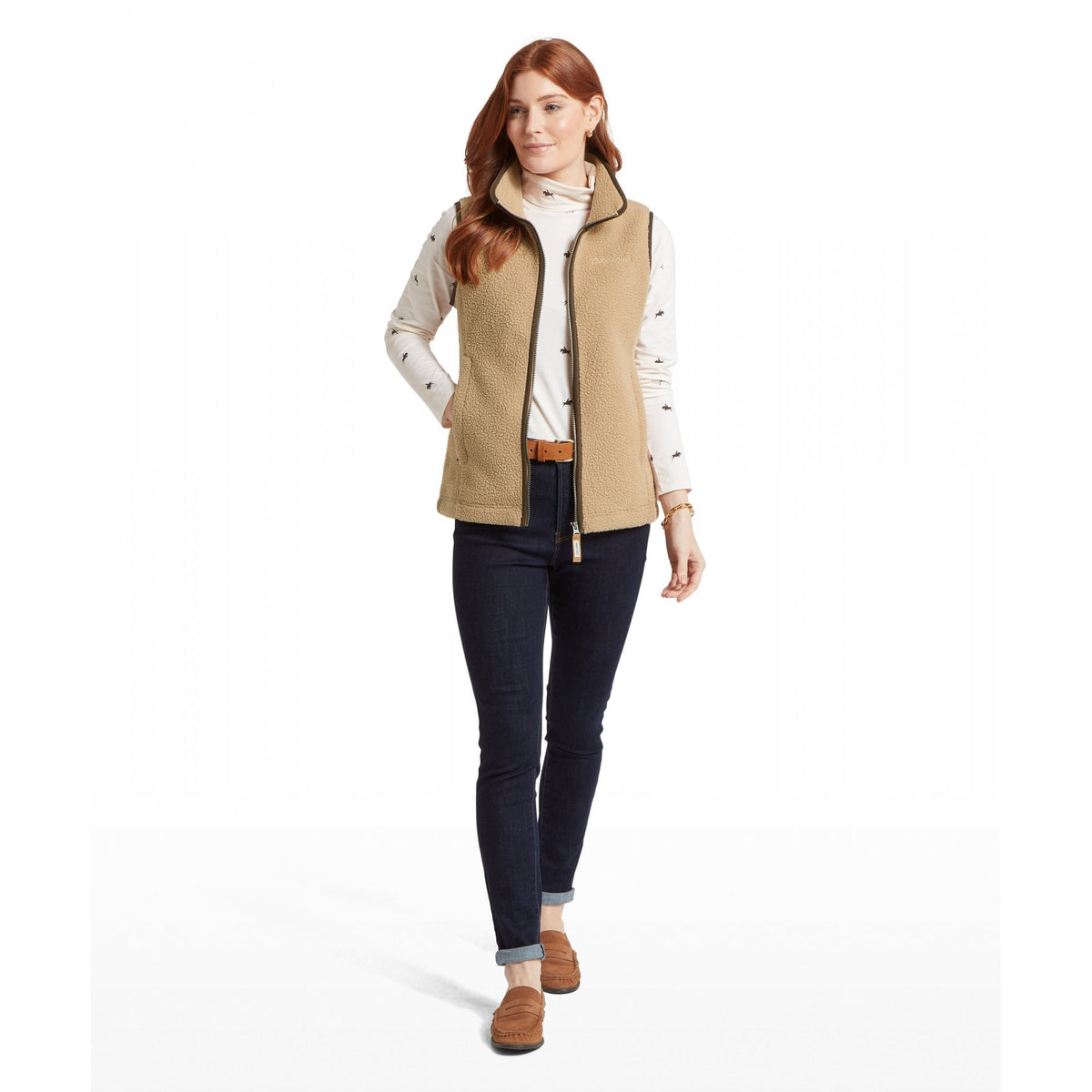 Lyndon Retro Fleece Gilet - Tan
