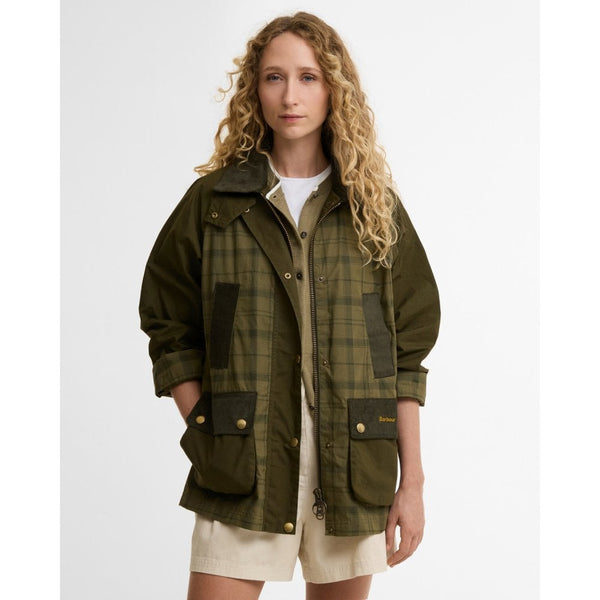Modern Tartan Beadnell Casual Jacket - Dusky Green Tartan/Highland Olive