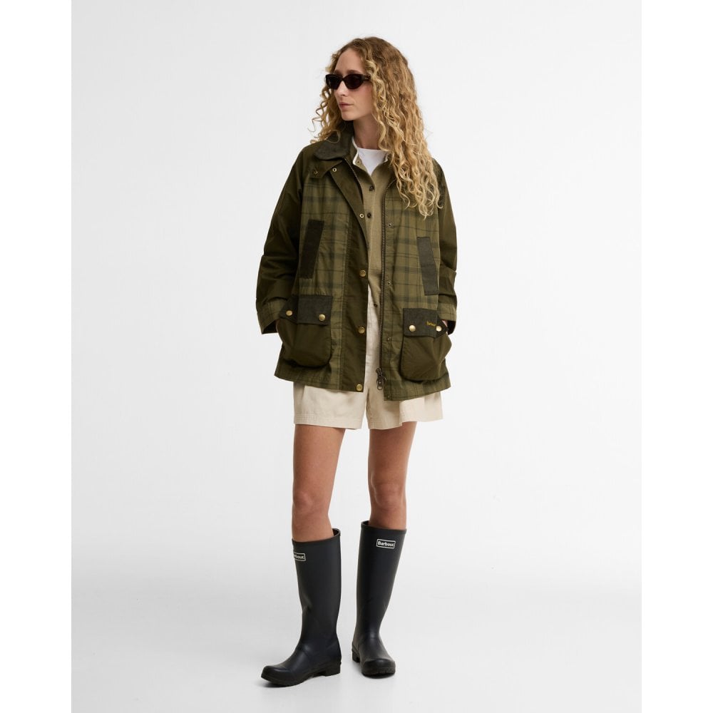 Modern Tartan Beadnell Casual Jacket - Dusky Green Tartan/Highland Olive