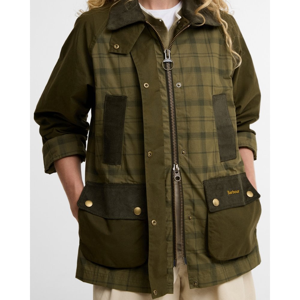 Modern Tartan Beadnell Casual Jacket - Dusky Green Tartan/Highland Olive