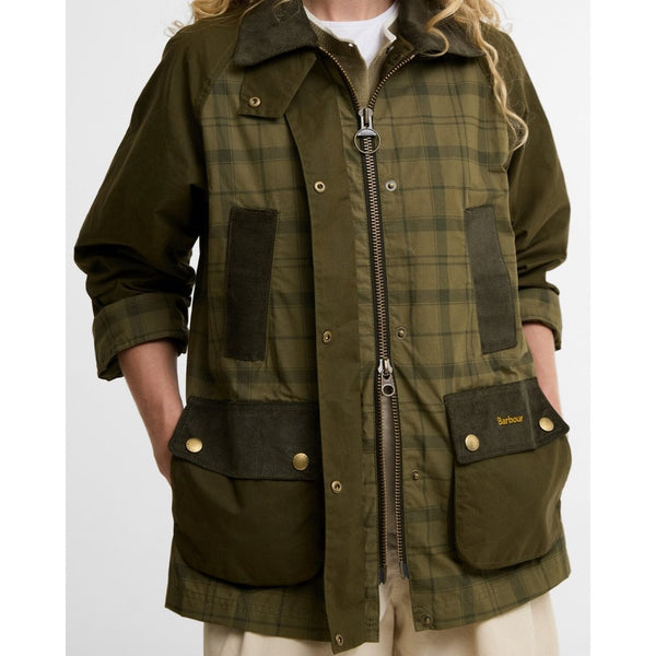 Modern Tartan Beadnell Casual Jacket - Dusky Green Tartan/Highland Olive