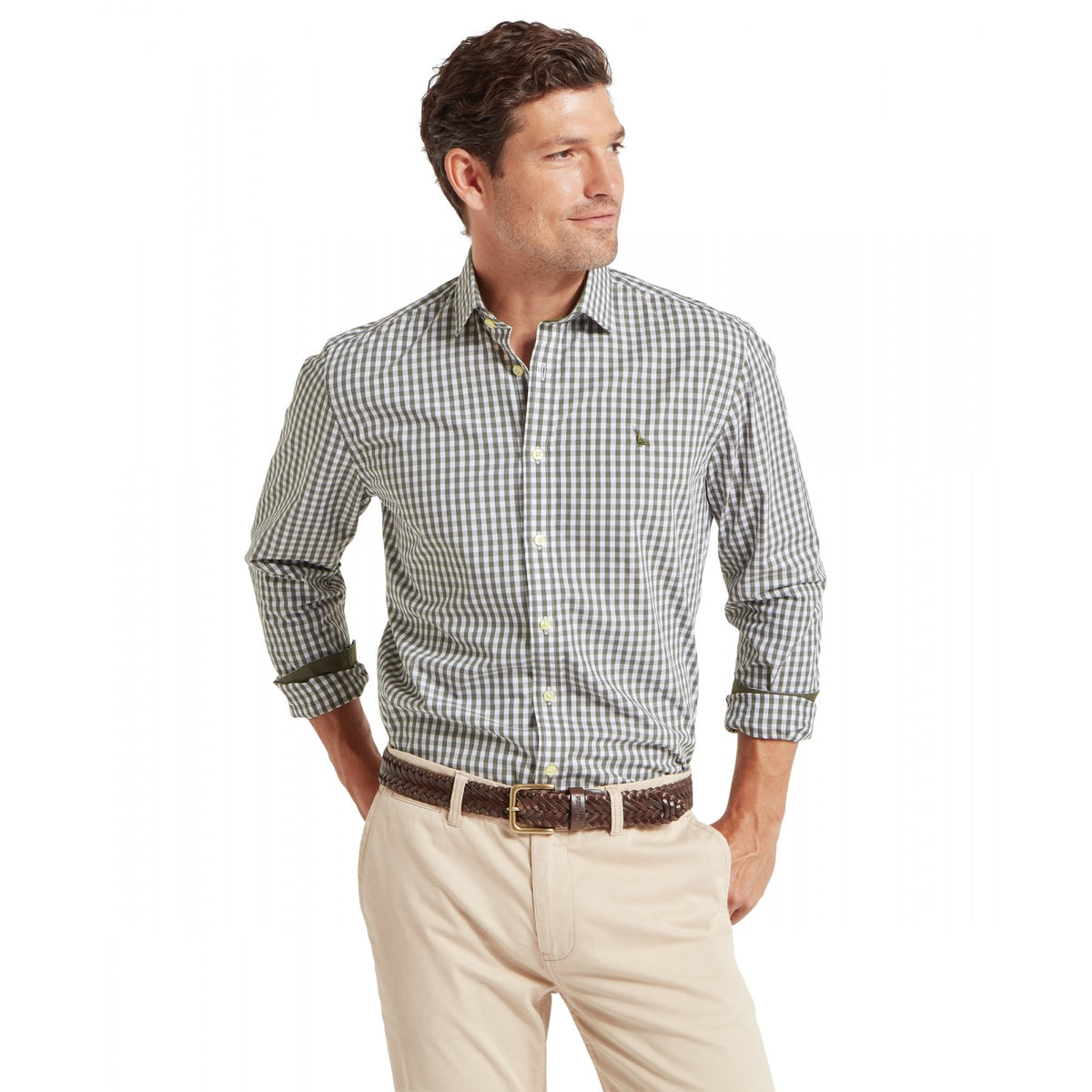 Thorpeness Tailored Shirt -Beetle Green Check