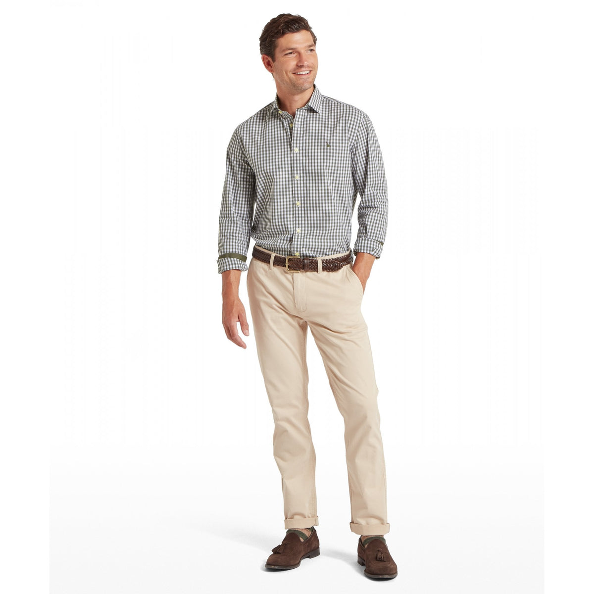 Thorpeness Tailored Shirt -Beetle Green Check