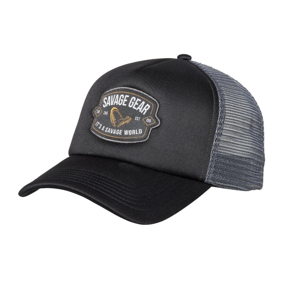 Badge Trucker Cap in Black