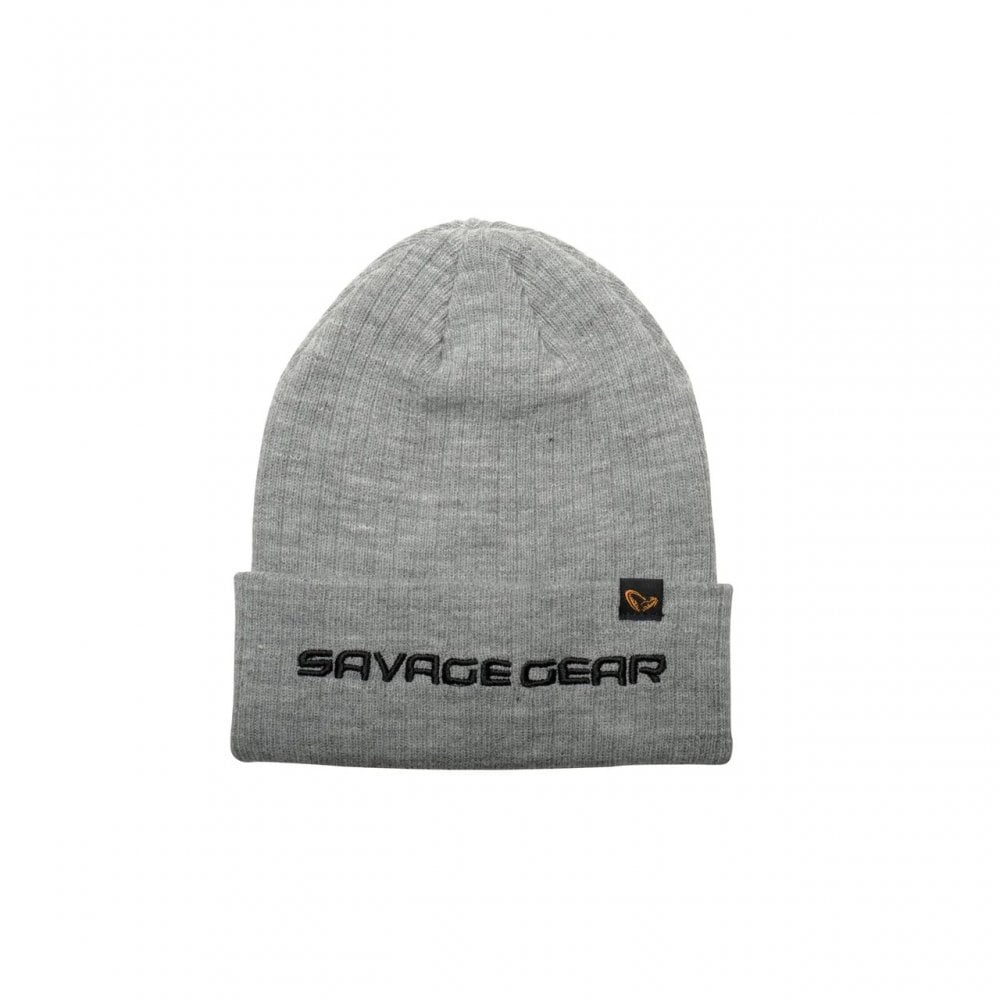 Fold-Up Beanie One Size in Light Grey Marl
