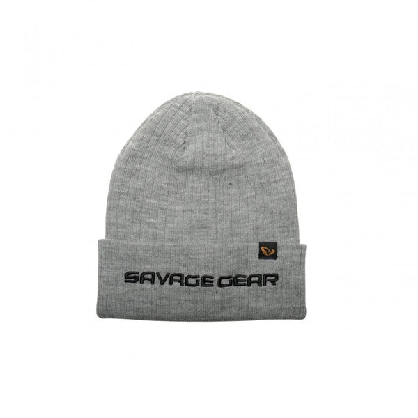 Fold-Up Beanie One Size in Light Grey Marl