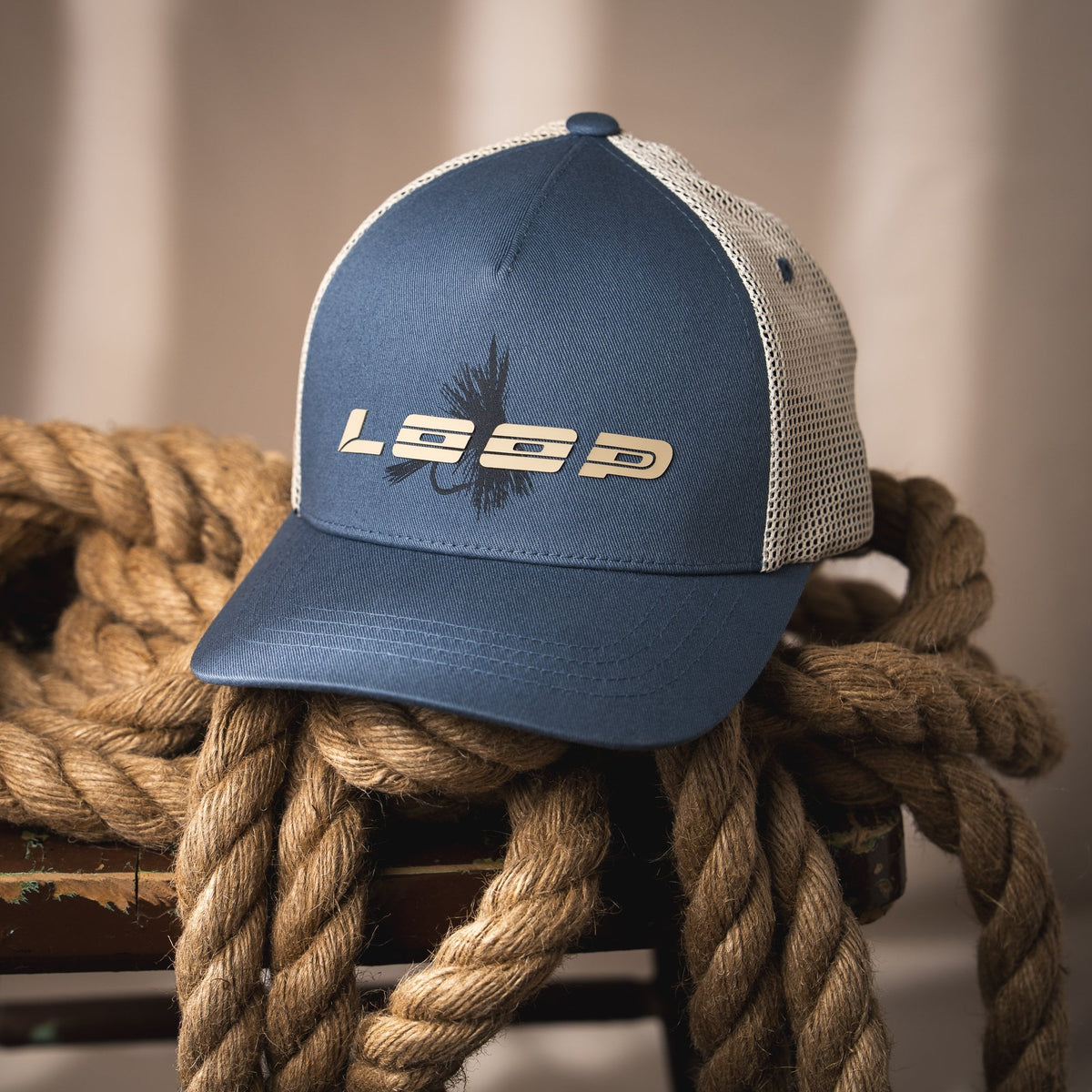 Fly Trucker Cap in Blue Grey
