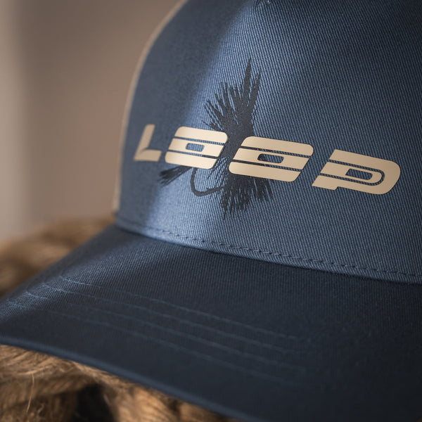 Fly Trucker Cap in Blue Grey