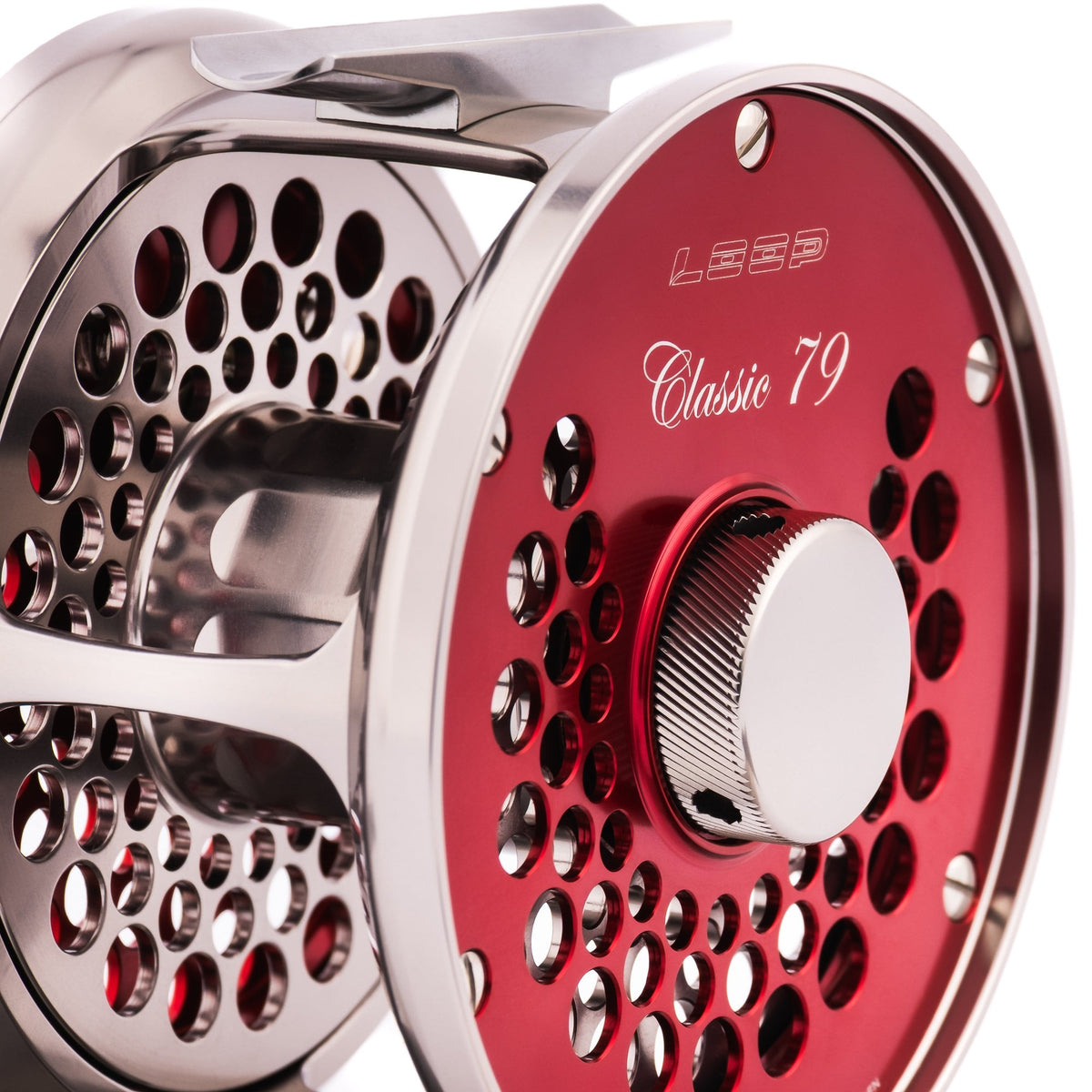 Classic Ported Plate Fly Reels in Dawn Red