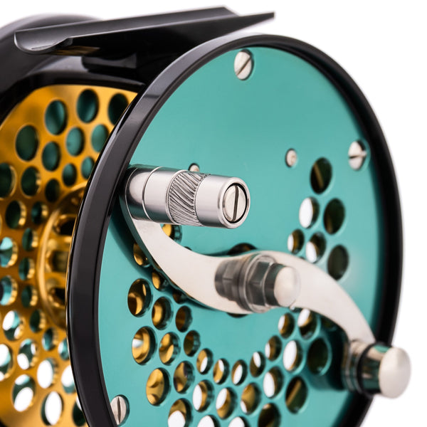 Classic Ported Plate Fly Reels in Aurora Turquoise